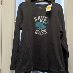 NWT Life is Good, gray, long sleeve t-shirt.
